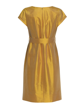Sukienka z jedwbnego szantunguw kolorze miodowym (5)
