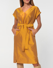 Sukienka z jedwbnego szantunguw kolorze miodowym (1)