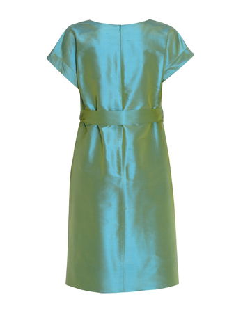 Sukienka z jedwbnego szantungu w kolorze morskim (2)