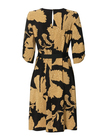 Sukienka z wiskozy w złote kwiaty - krótka (2)