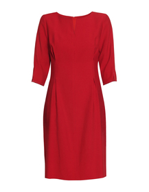 Wiskozowa sukienka czerwona z zaznaczoną talią