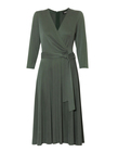Kopertowa sukienka z modalu w kolorze zielonym (1)