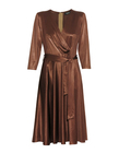 Sukienka z dzianiny z lekkim połyskiem -kolor ciemna wanilia (4)