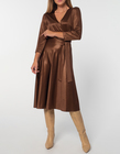 Sukienka z dzianiny z lekkim połyskiem -kolor ciemna wanilia (1)